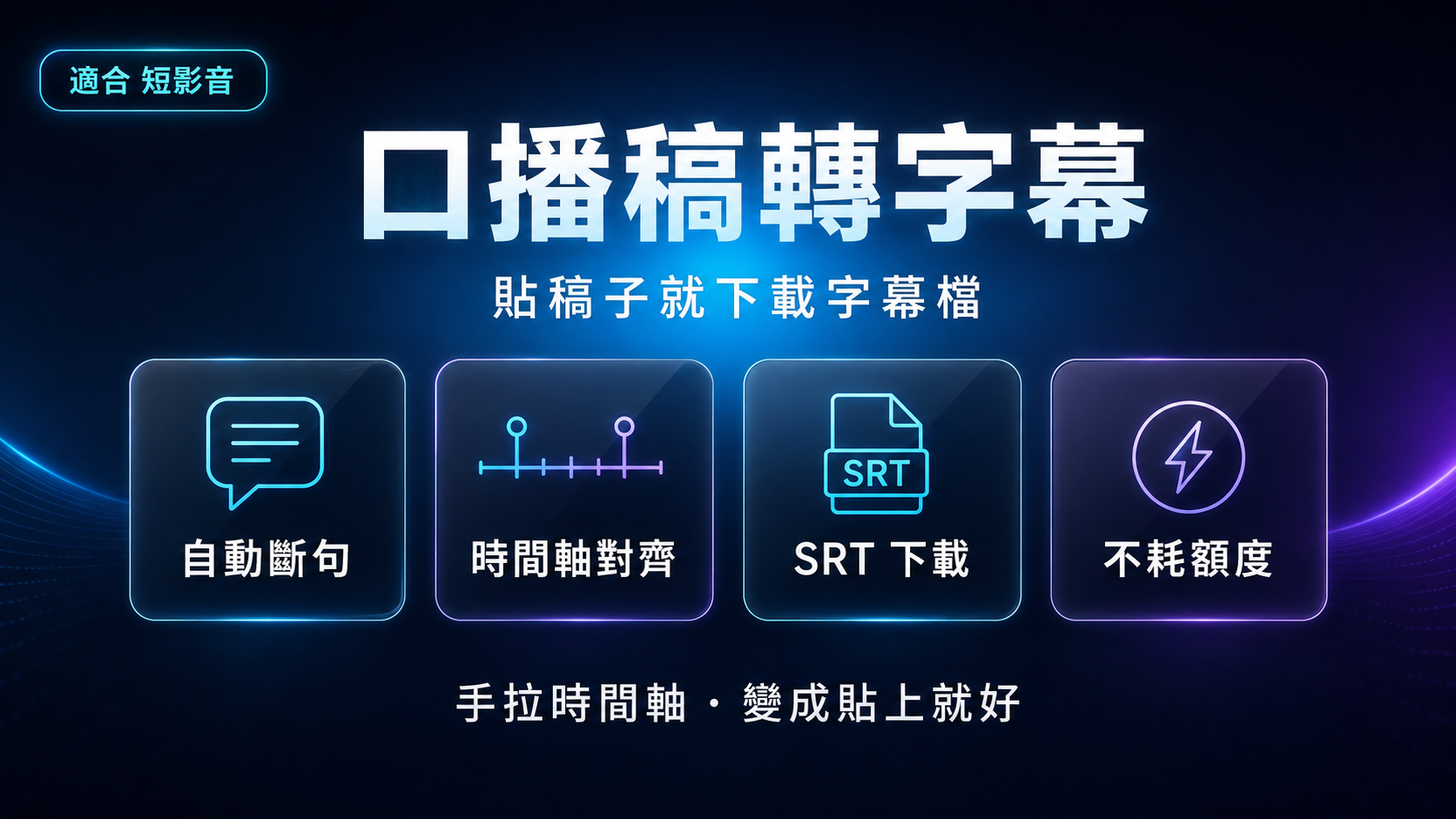 口播稿轉字幕檔|貼上稿子,直接下載 SRT,不用重打軸