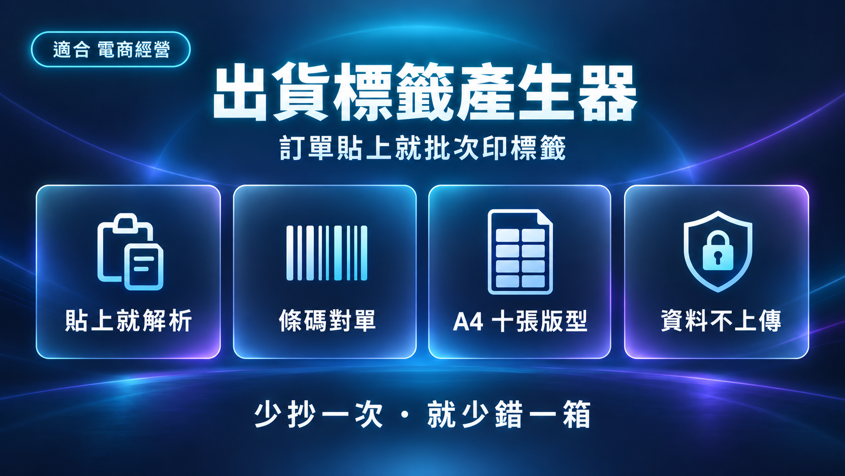 出貨標籤產生器封面：訂單貼上就印，不用再手抄